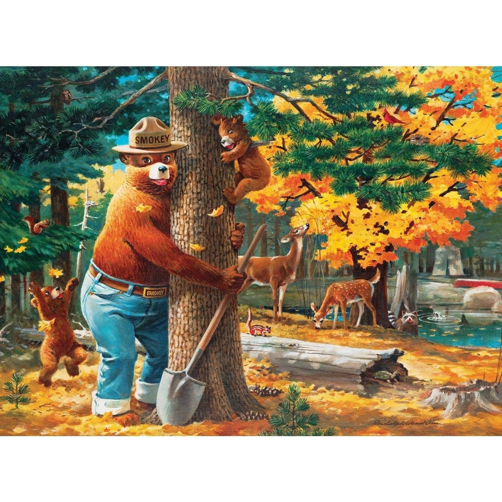 Smokey Bear 100 Piece Jigsaw Puzzle 19x14 Vintage Forest Art Kids 6+ Image 2