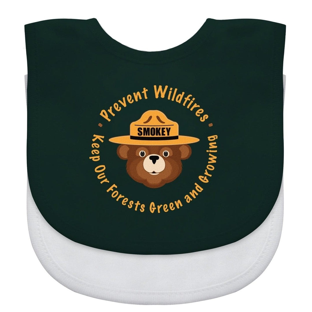 Smokey Bear Baby Bibs 2-Pack Cotton Embroidered Team Logo Infant Apparel Image 1