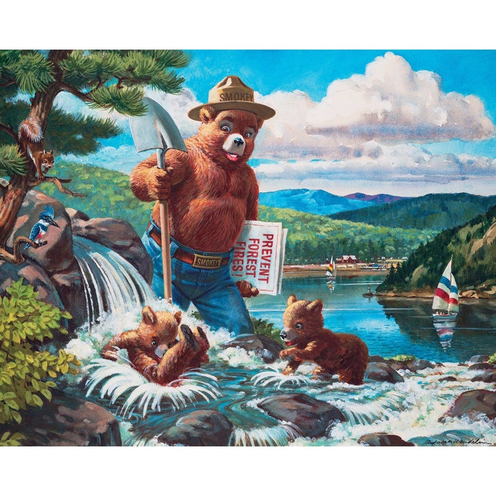 Smokey Bear Jigsaw Puzzles 4 Pack 100 Pieces Kids Vintage Fun 8"x10" Image 4