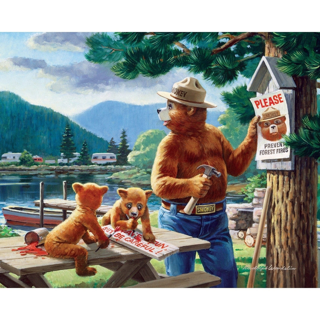 Smokey Bear Jigsaw Puzzles 4 Pack 100 Pieces Kids Vintage Fun 8"x10" Image 4