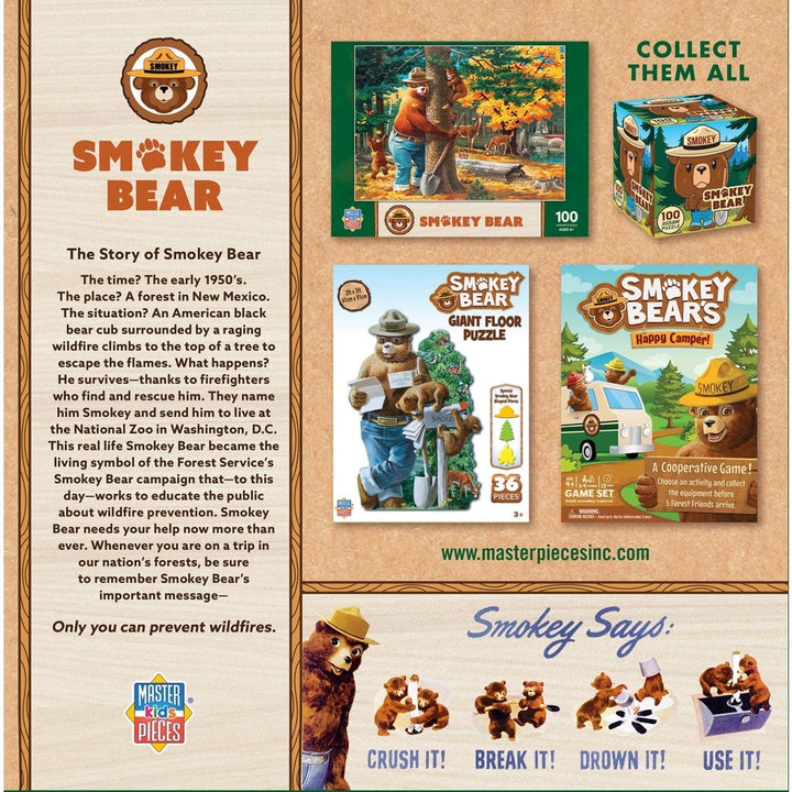 Smokey Bear Jigsaw Puzzles 4 Pack 100 Pieces Kids Vintage Fun 8"x10" Image 7