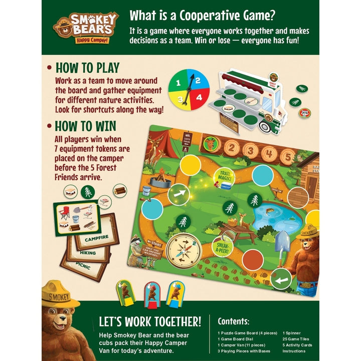 Smokey Bear Happy Camper Co-Op Game Teamwork Fun for Ages 4 and Up 2-4 Players Image 3