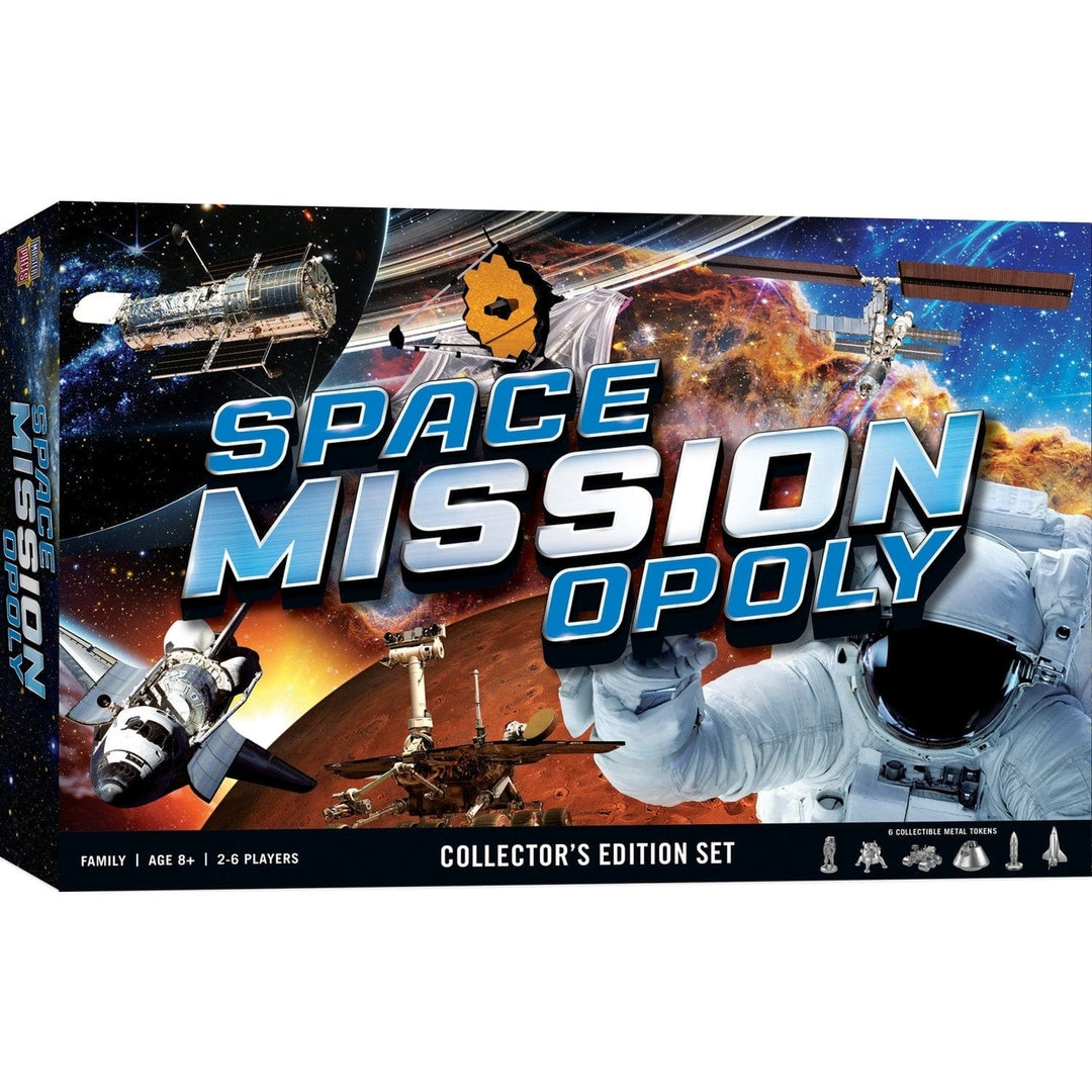 Space Mission Opoly Board Game MasterPieces 2-6 Players Ages 8+ Collectible Tokens Image 1