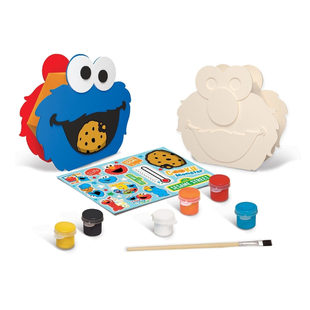 Sesame Street Best Friends Bank Wooden Craft Paint Kit Elmo Cookie Monster Image 2