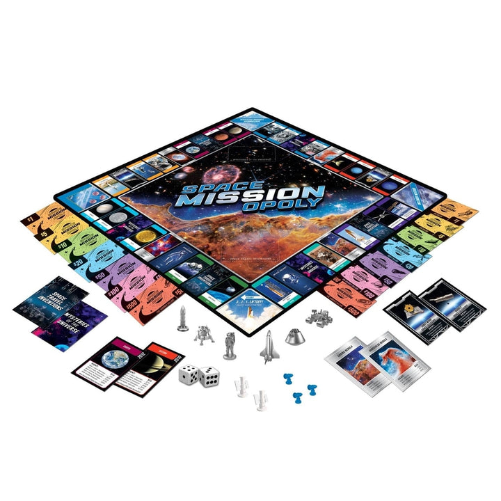 Space Mission Opoly Board Game MasterPieces 2-6 Players Ages 8+ Collectible Tokens Image 2