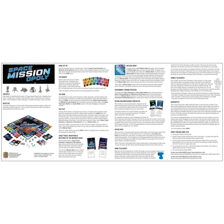 Space Mission Opoly Board Game MasterPieces 2-6 Players Ages 8+ Collectible Tokens Image 4