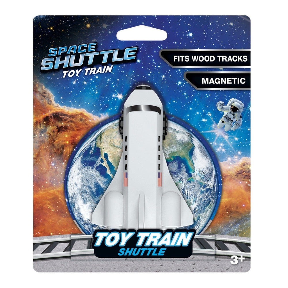 Wood Space Shuttle Toy Train Engine Magnetic Compatible 1 Inch Track Detailed Design Image 2