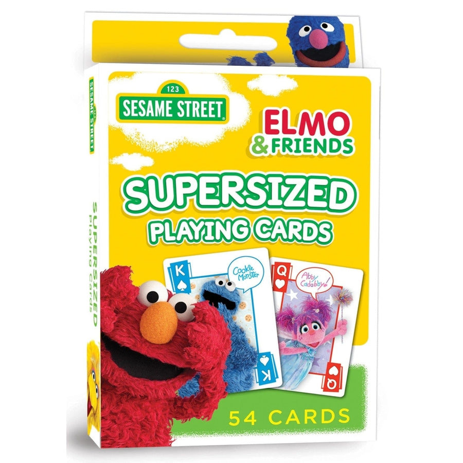 Sesame Street Elmo Friends Jumbo Playing Cards 54 Cards Family Fun Game Image 1