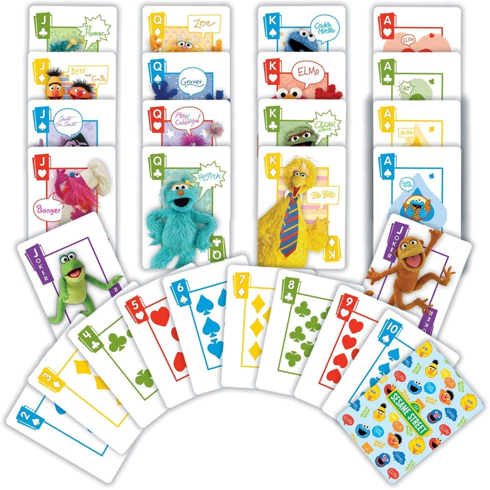 Sesame Street Elmo Friends Jumbo Playing Cards 54 Cards Family Fun Game Image 2