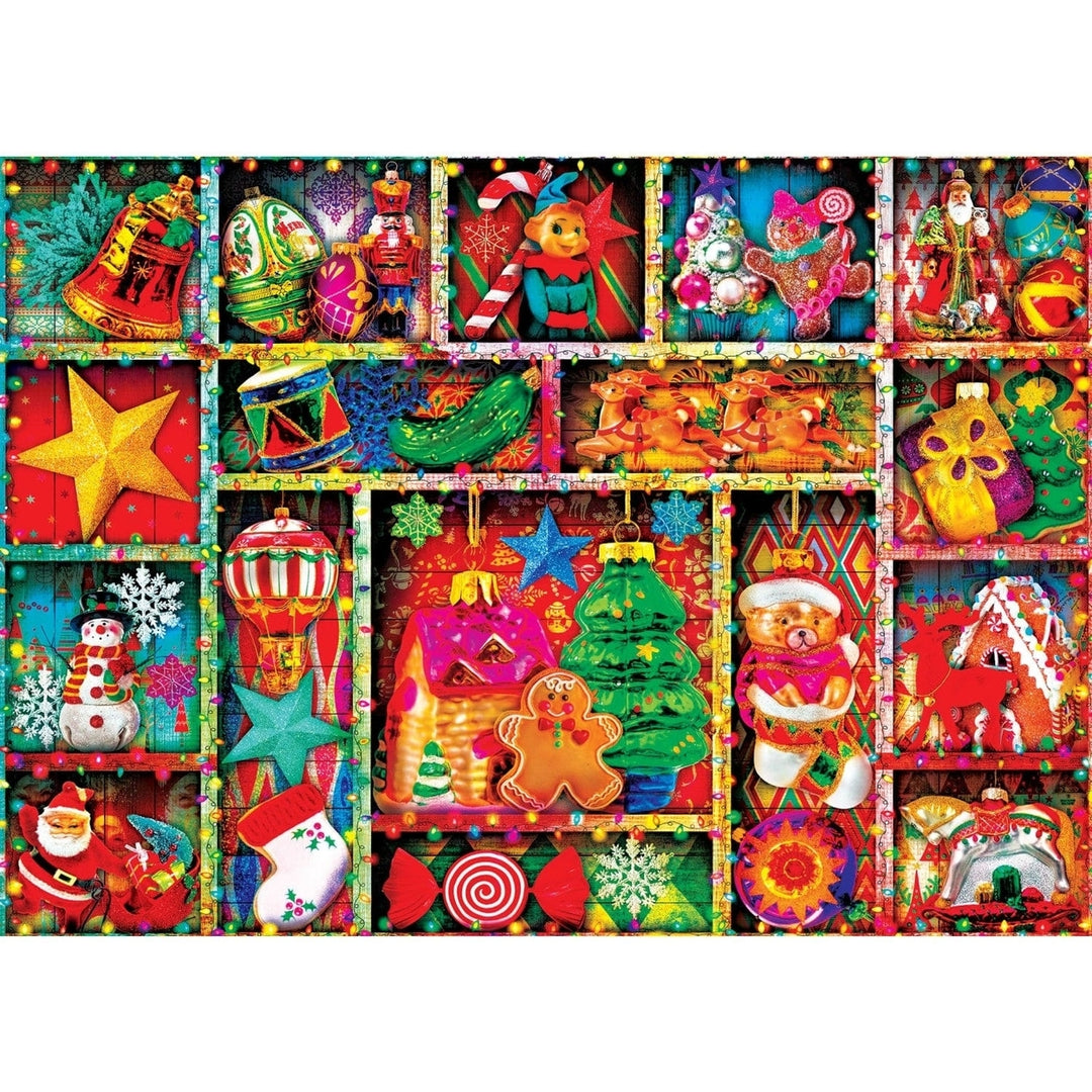 MasterPieces 500pc Christmas Ornaments Glitter Jigsaw Puzzle 15x21 Holiday Fun Image 2