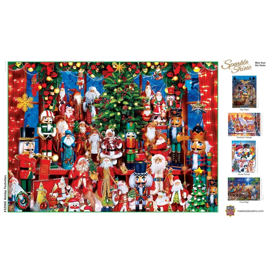 MasterPieces Holiday Glitter Jigsaw Puzzle 500pc Nutcrackers Santas 15x21 Image 4