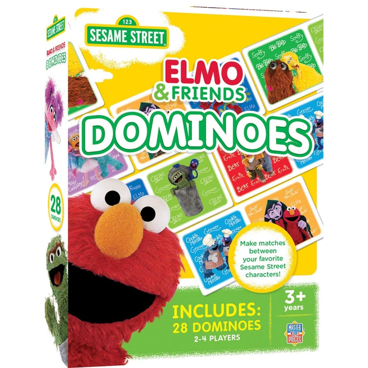 Sesame Street Elmo and Friends Picture Dominoes 28 Piece Card Game for Kids Image 1