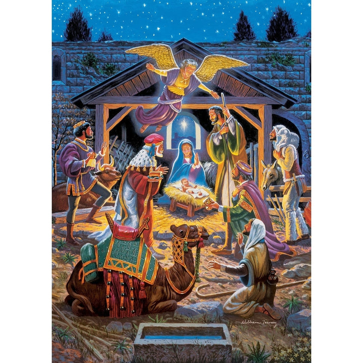 MasterPieces Holy Night 500 Piece Glitter Jigsaw Puzzle 15x21 Recycled Material Image 2