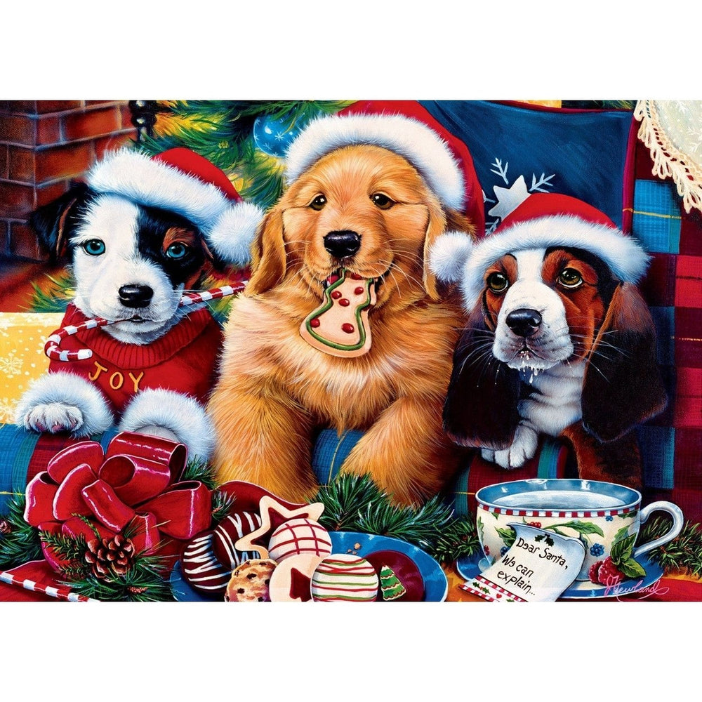 MasterPieces Santa Paws 500 Piece Glitter Puzzle Holiday Jigsaw 15x21 Recycled Image 2