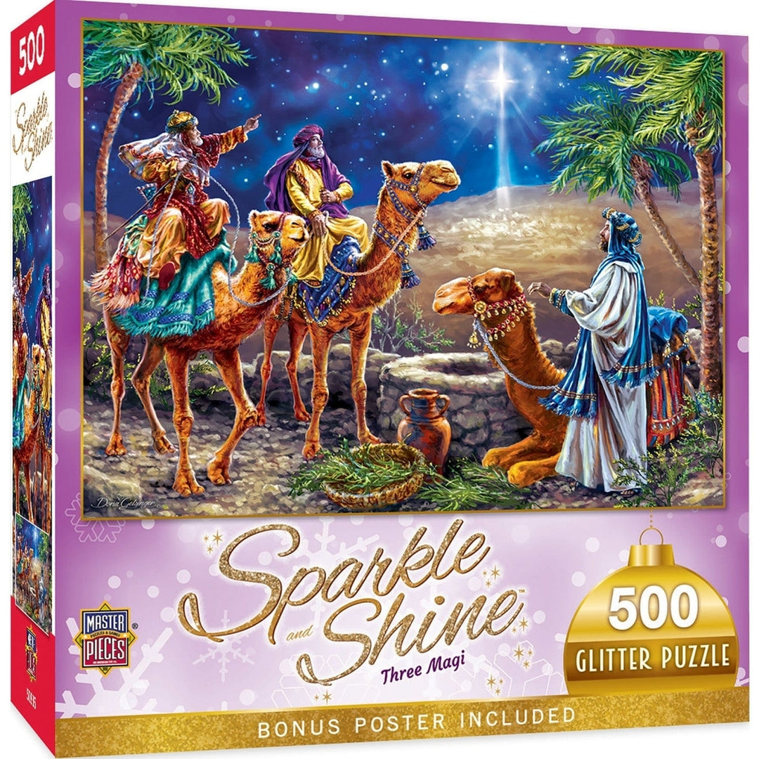 MasterPieces Sparkle and Shine 500 Piece Glitter Jigsaw Puzzle 15x21 Eco-Friendly Image 1