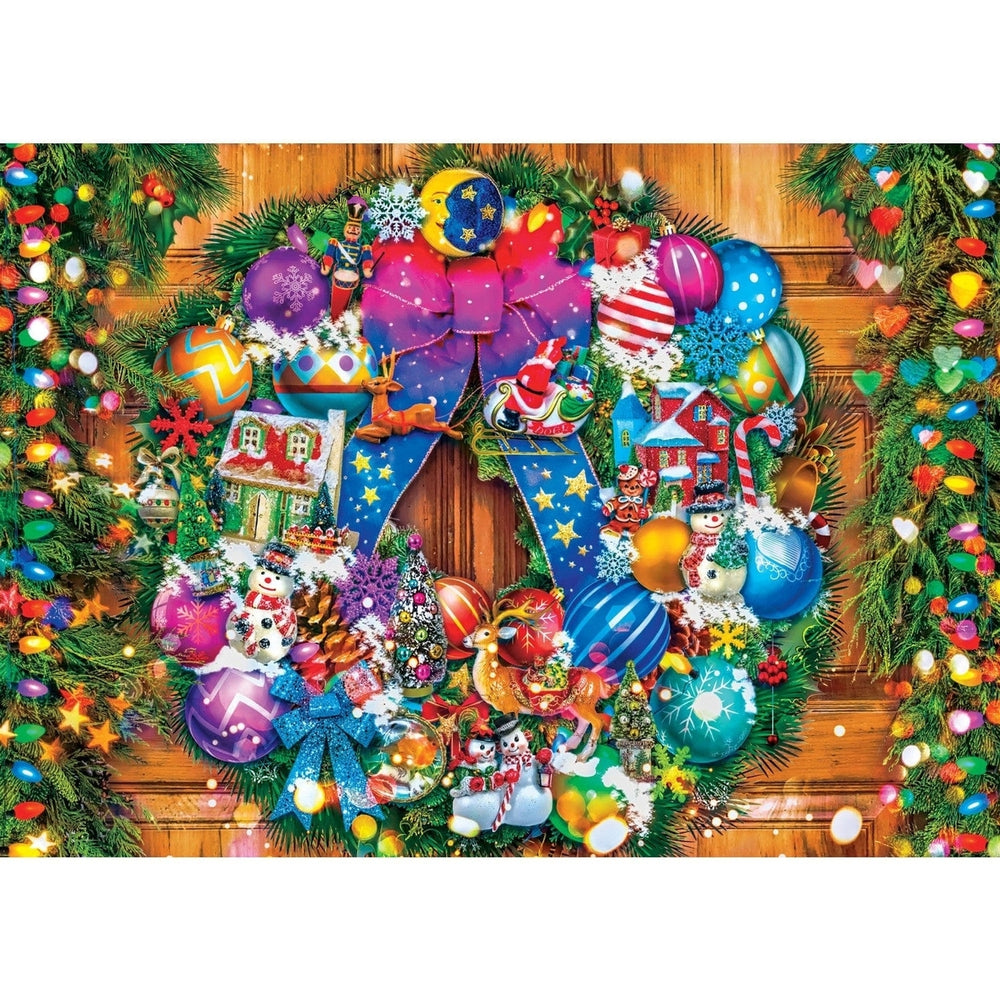 Sparkle and Shine Vintage Ornament Wreath 500 Piece Glitter Jigsaw Puzzle Image 2