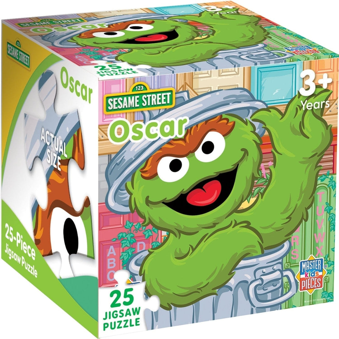 Sesame Street Oscar the Grouch 25 Piece Jigsaw Puzzle 10x10 Collectible Fun Image 1