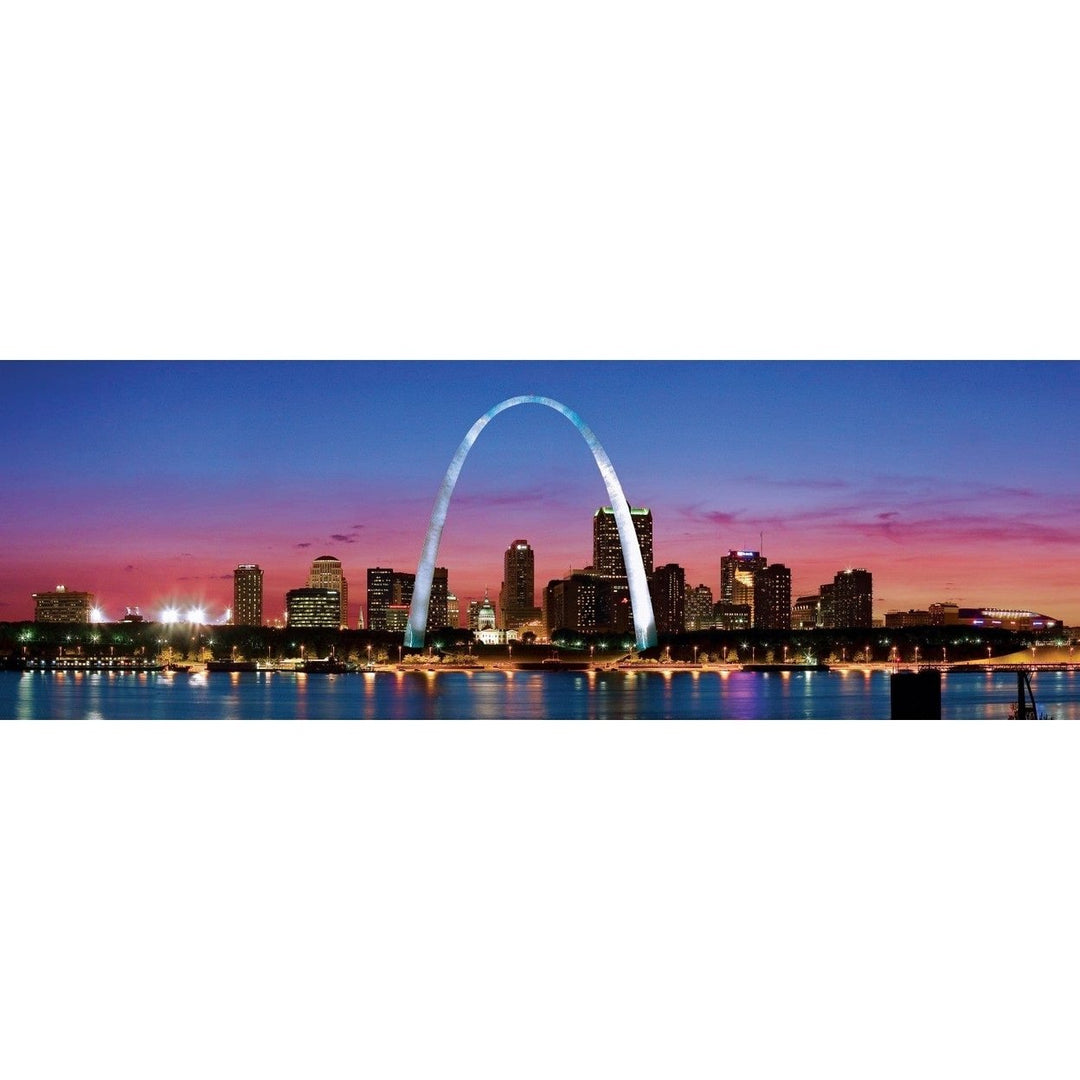 St. Louis 1000 Piece Panoramic Jigsaw Puzzle American Vista Gateway Arch Design Image 2