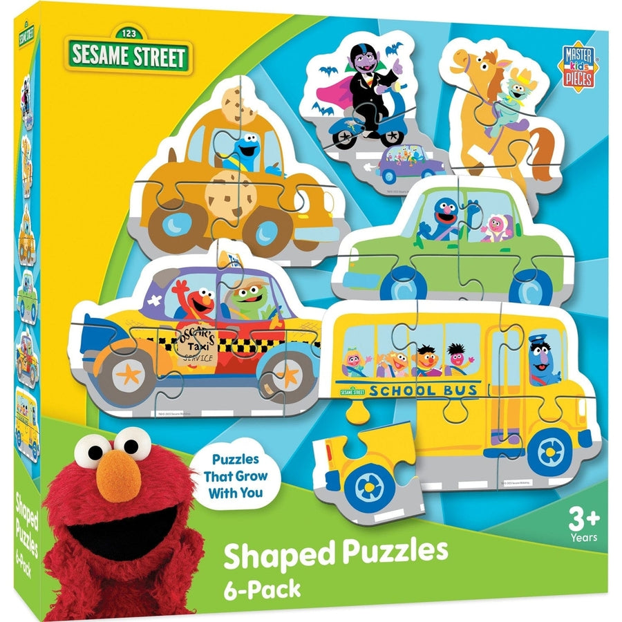 Sesame Street Vehicles 6-Pack Mini Shaped Jigsaw Puzzles for Kids Ages 3+ Image 1