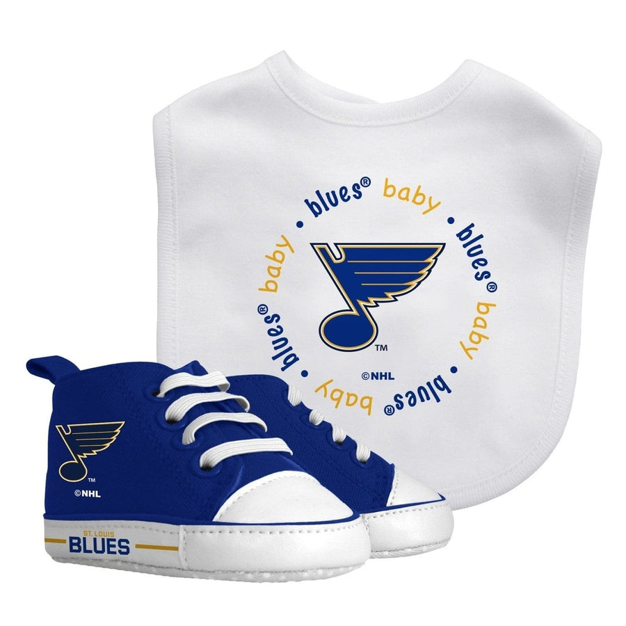 St. Louis Blues 2-Piece Baby Gift Set Team Bib Pre-Walkers Unisex Cotton Image 1