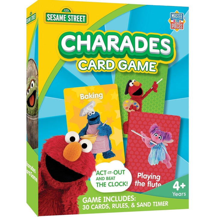 Sesame Street Charades Card Game Family Fun 2+ Players Ages 4+ MasterPieces Image 1