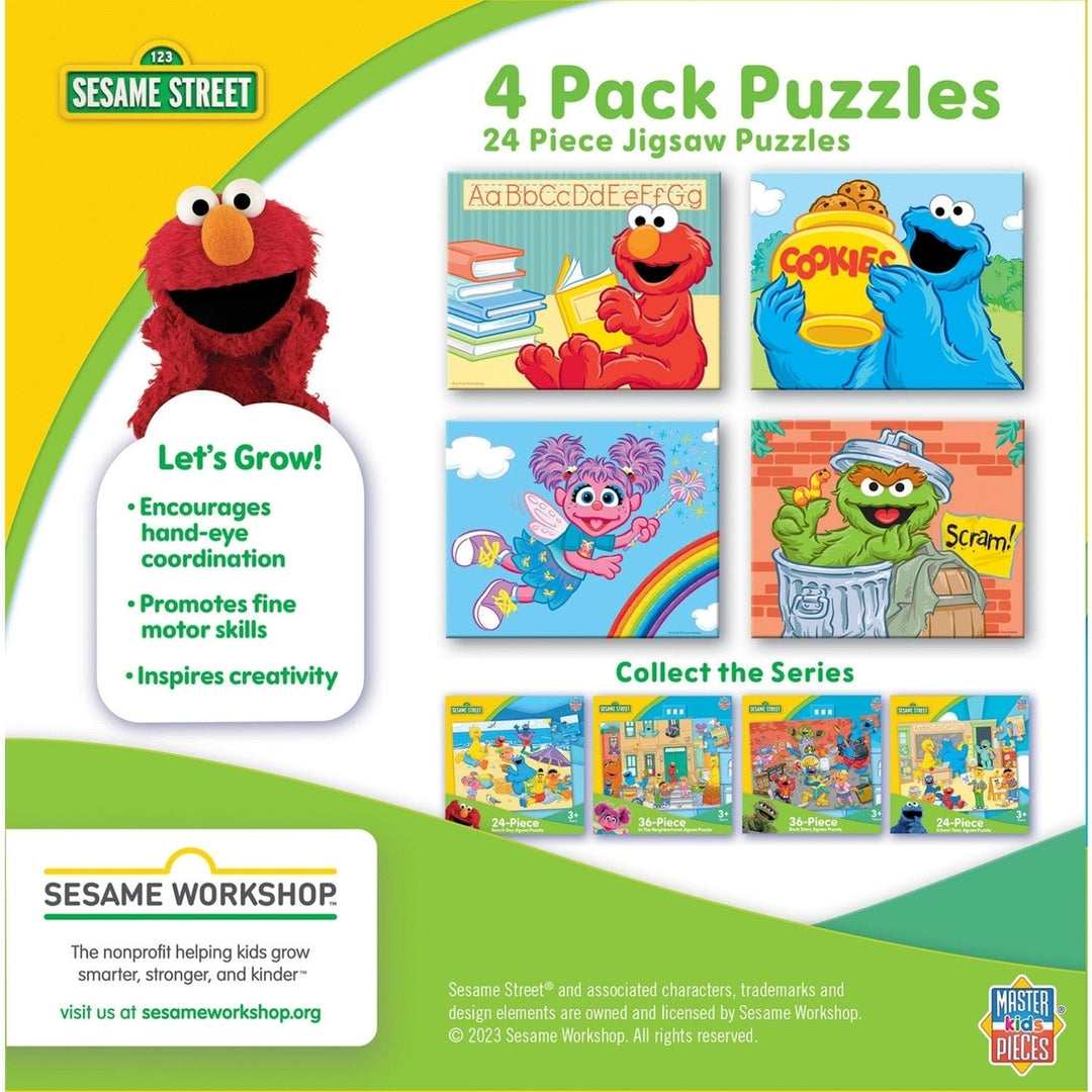 Sesame Street 24 Piece Jigsaw Puzzle 4 Pack Kids Educational Fun Elmo Cookie Monster Image 7