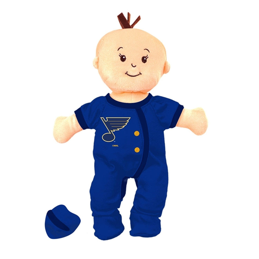 St. Louis Blues Baby Fan Doll 12 Inch Removable Outfit Soft Plush with Pacifier Image 1