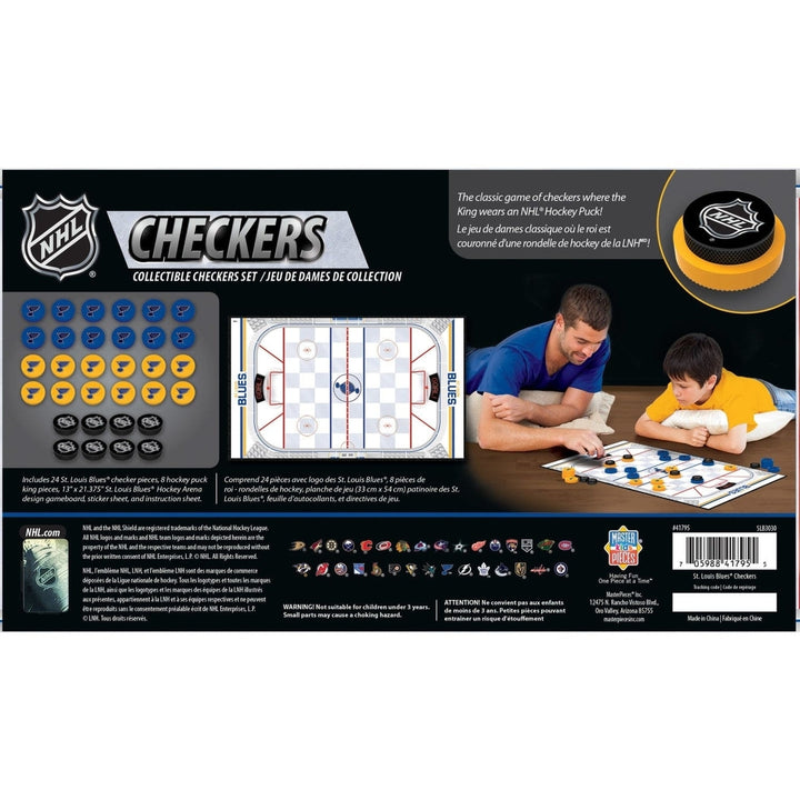 St. Louis Blues Checkers Board Game NHL Officially Licensed 24 Pieces 13x21 inches Image 3