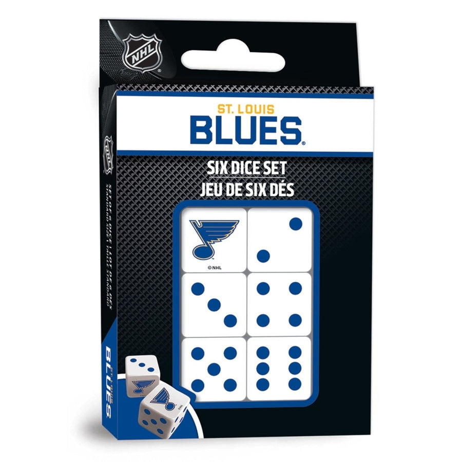 St. Louis Blues 6-Piece D6 Dice Set NHL Team Colors Gaming Dice 16mm Image 1