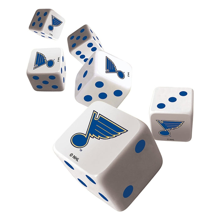 St. Louis Blues 6-Piece D6 Dice Set NHL Team Colors Gaming Dice 16mm Image 2