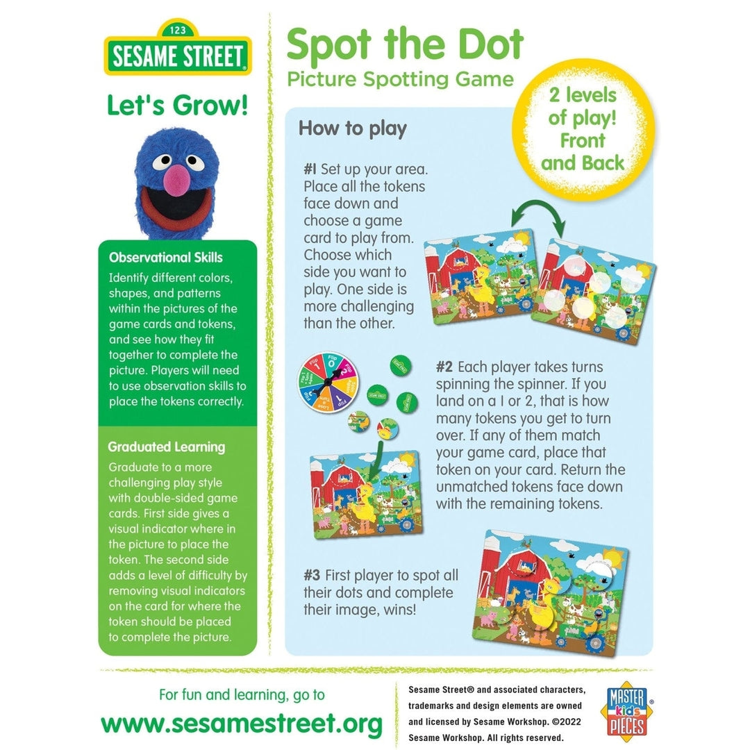 MasterPieces Sesame Street Spot the Dot Game Color Matching Fun for Ages 3+ Image 3