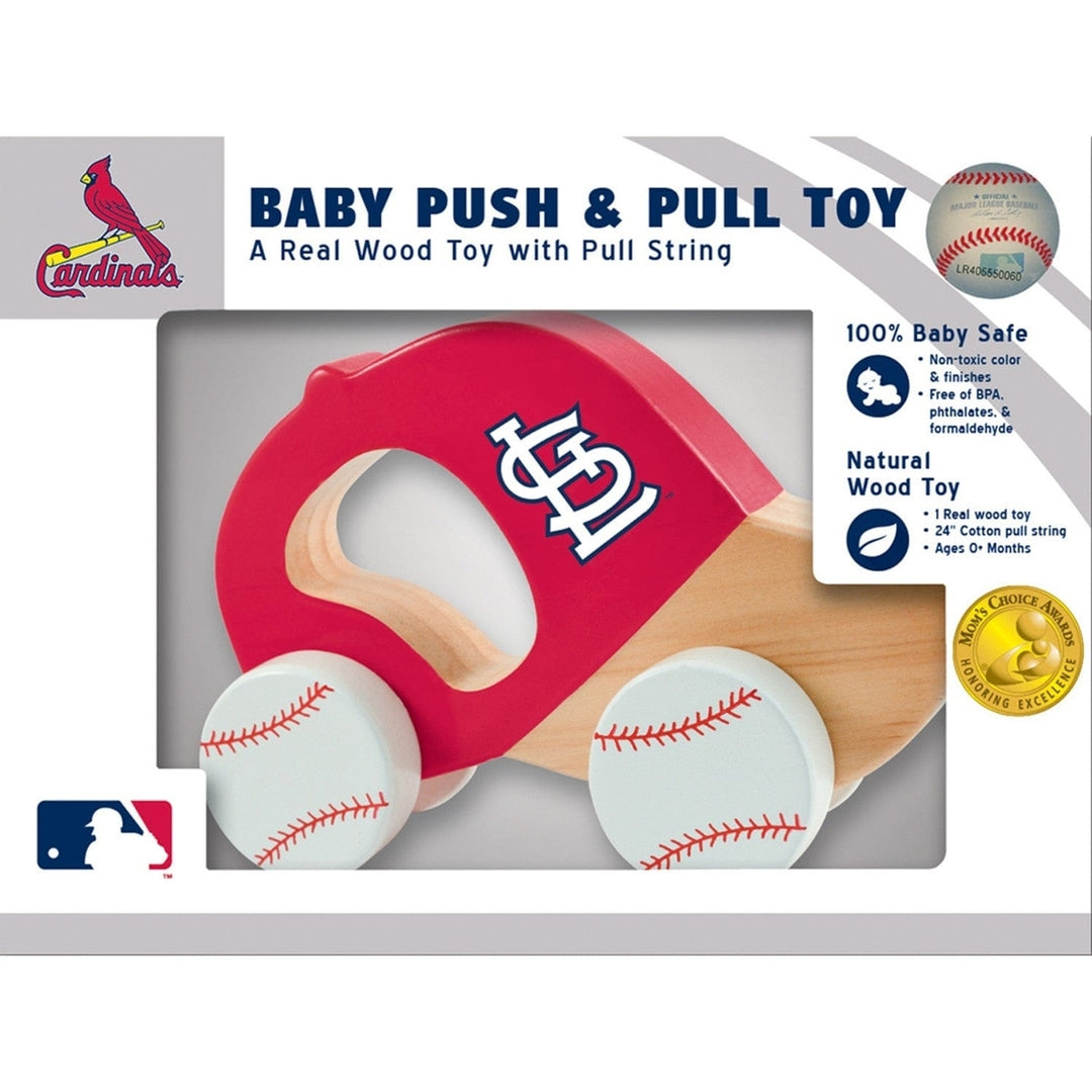 St. Louis Cardinals Push Pull Baby Toy Wooden Developmental Learning Toy Image 2