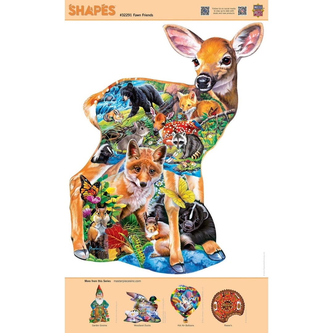 MasterPieces 500 Piece Fawn Friends Shaped Puzzle Woodland Animals Eco-Friendly Image 4