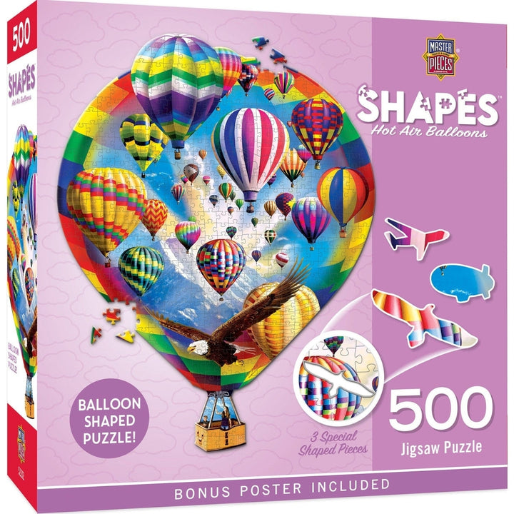 MasterPieces Hot Air Balloons 500 Piece Jigsaw Puzzle Colorful Vibrant Design Image 1