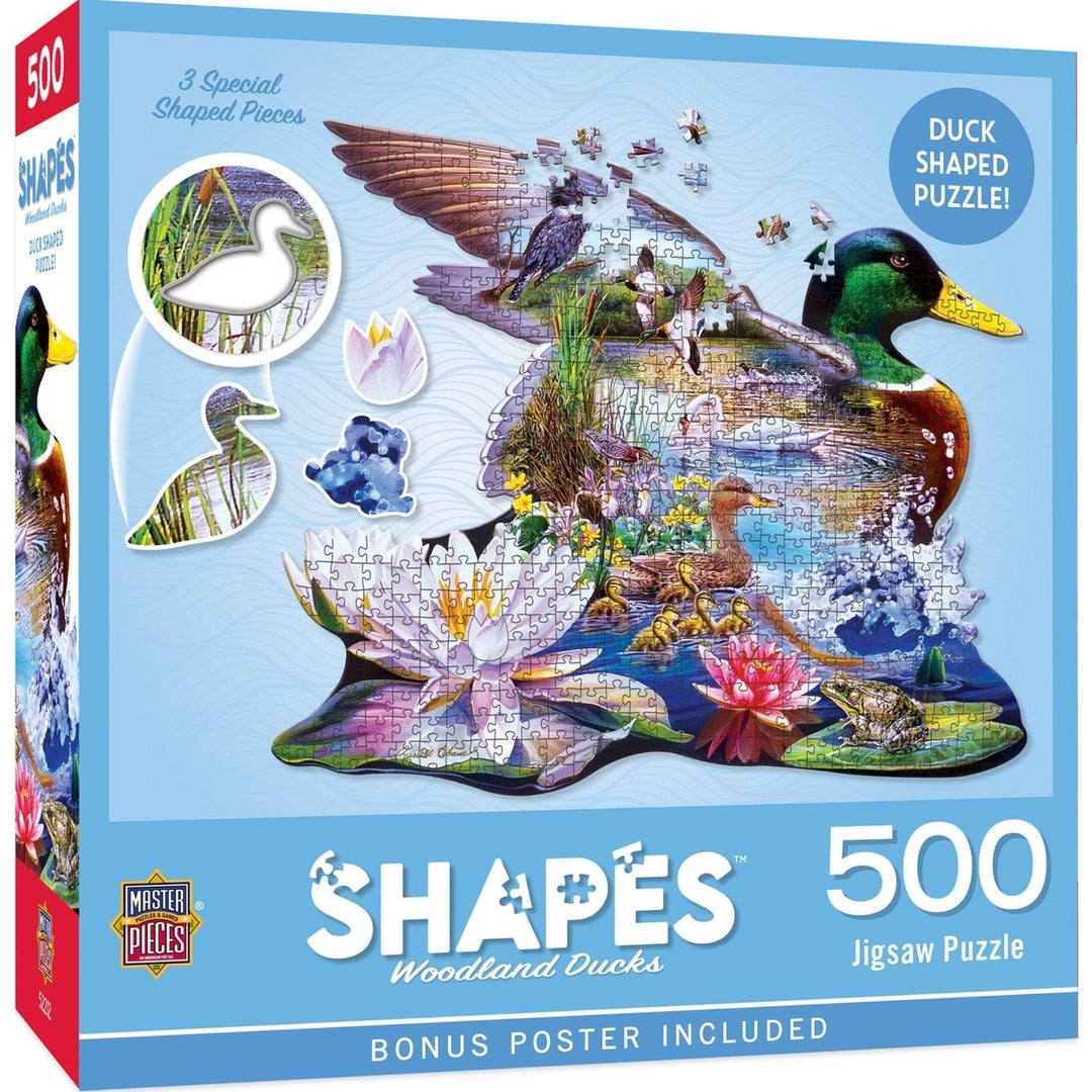 MasterPieces Woodland Ducks 500 Piece Jigsaw Puzzle Eco-Friendly Shaped Puzzle Image 1