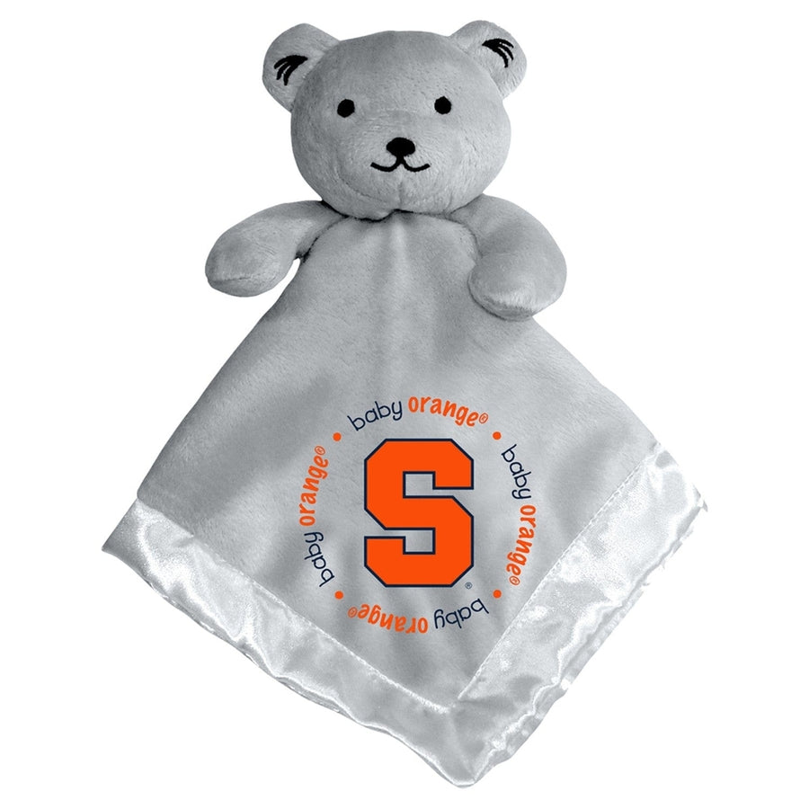 Syracuse Orange Baby Security Bear Gray Plush 14in Soft Satin Lining Buddy Image 1