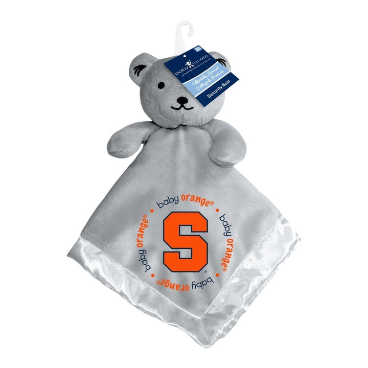 Syracuse Orange Baby Security Bear Gray Plush 14in Soft Satin Lining Buddy Image 2