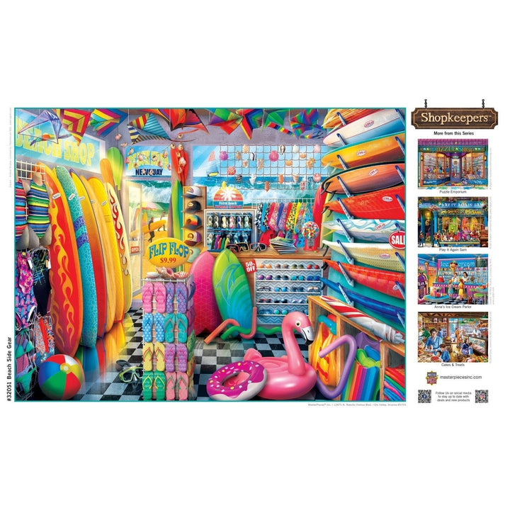 MasterPieces 750 Piece Jigsaw Puzzle Shopkeepers Beach Surf Shop Recycled Material Image 4