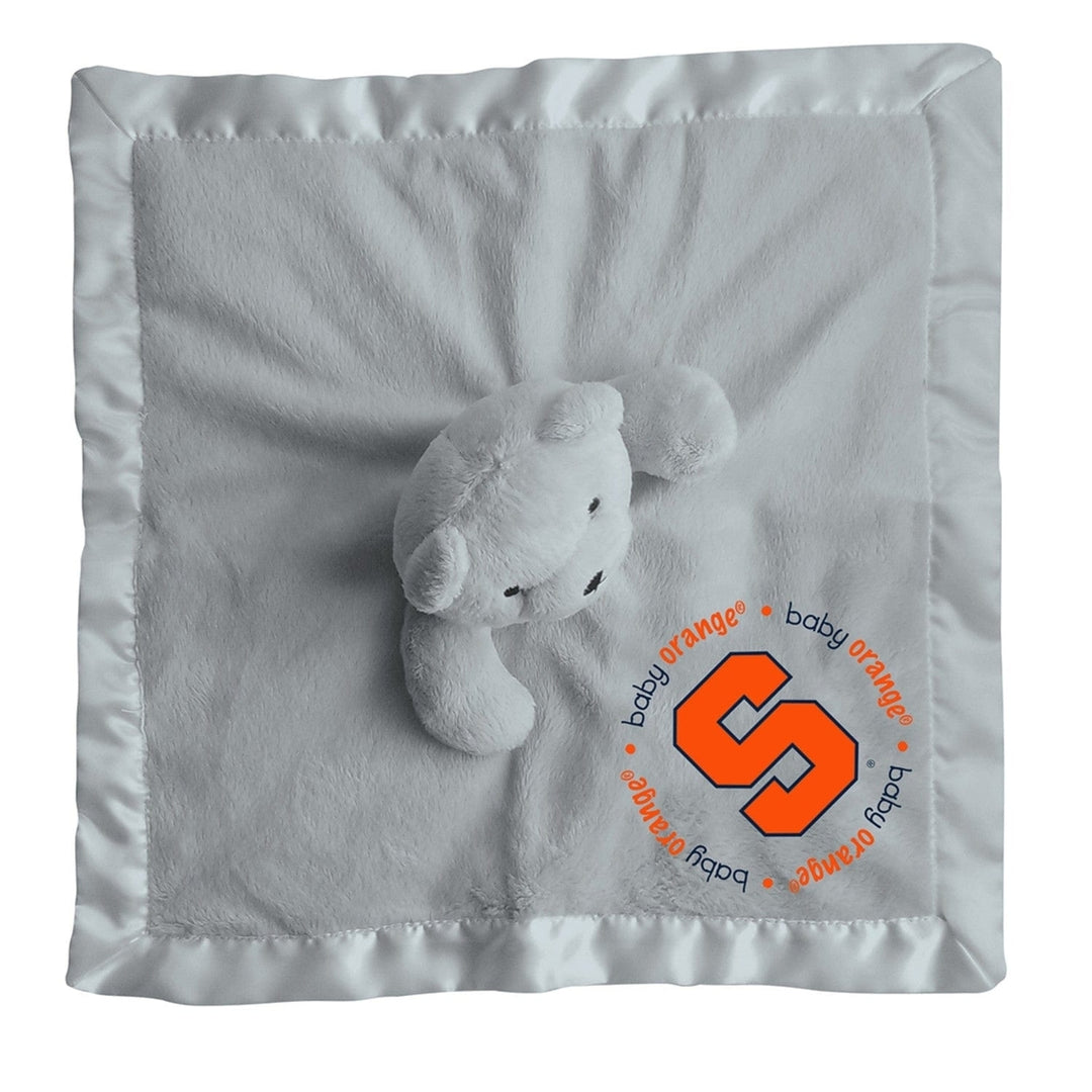 Syracuse Orange Baby Security Bear Gray Plush 14in Soft Satin Lining Buddy Image 3