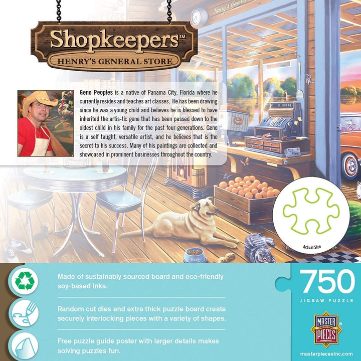 MasterPieces 750 Piece Jigsaw Puzzle Shopkeepers Henrys General Store Eco-Friendly Image 3