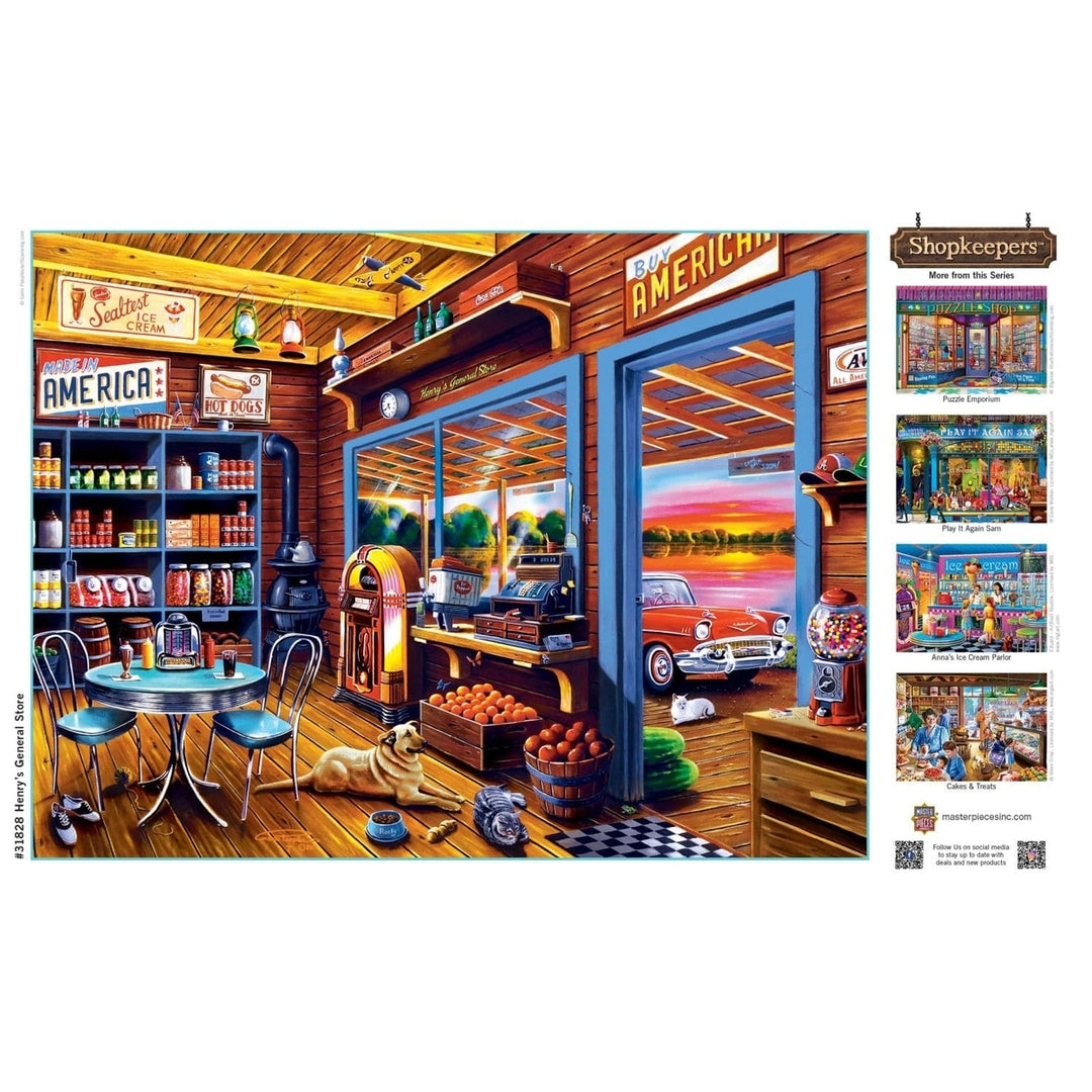 MasterPieces 750 Piece Jigsaw Puzzle Shopkeepers Henrys General Store Eco-Friendly Image 4