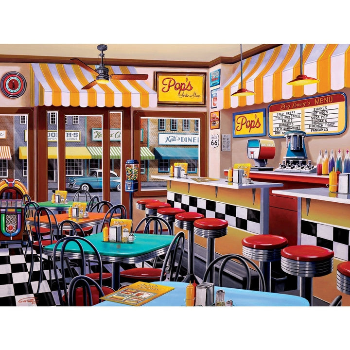 MasterPieces Pops Soda Fountain 750 Piece Jigsaw Puzzle Recycled Material Image 2