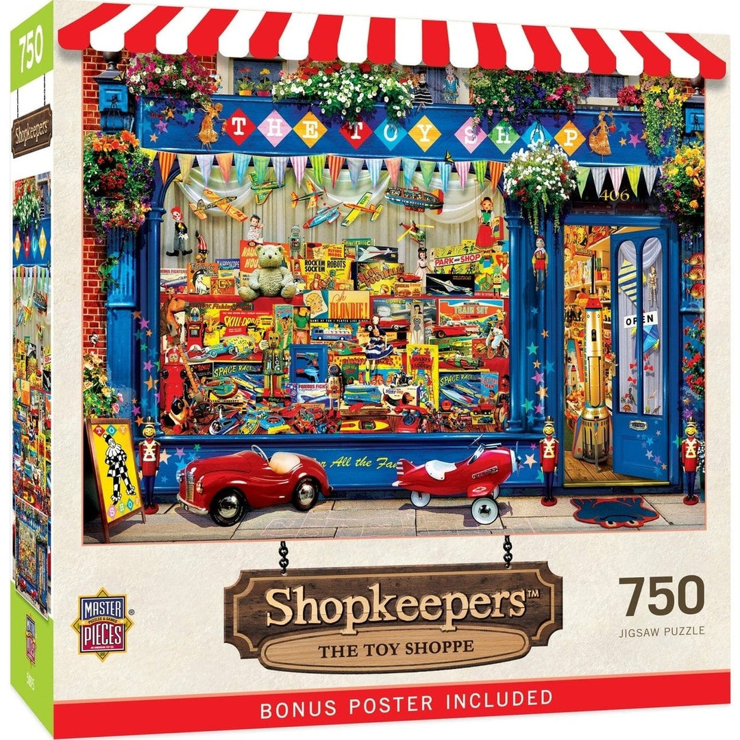 MasterPieces 750 Piece Jigsaw Puzzle Shopkeepers Toy Shop Vintage Fun Image 1