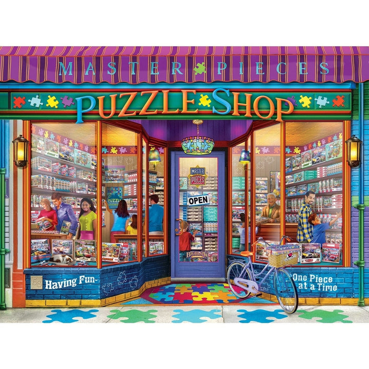 MasterPieces 750 Piece Jigsaw Puzzle Shopkeepers Puzzle Emporium Family Fun Image 2