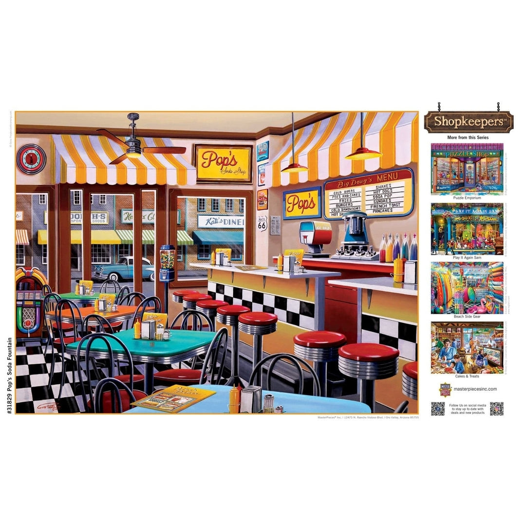 MasterPieces Pops Soda Fountain 750 Piece Jigsaw Puzzle Recycled Material Image 4