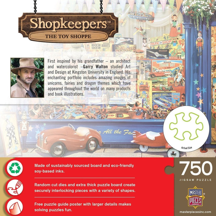 MasterPieces 750 Piece Jigsaw Puzzle Shopkeepers Toy Shop Vintage Fun Image 3