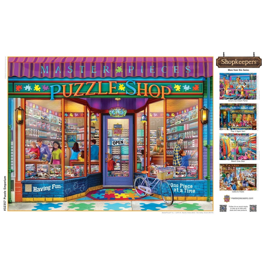 MasterPieces 750 Piece Jigsaw Puzzle Shopkeepers Puzzle Emporium Family Fun Image 4