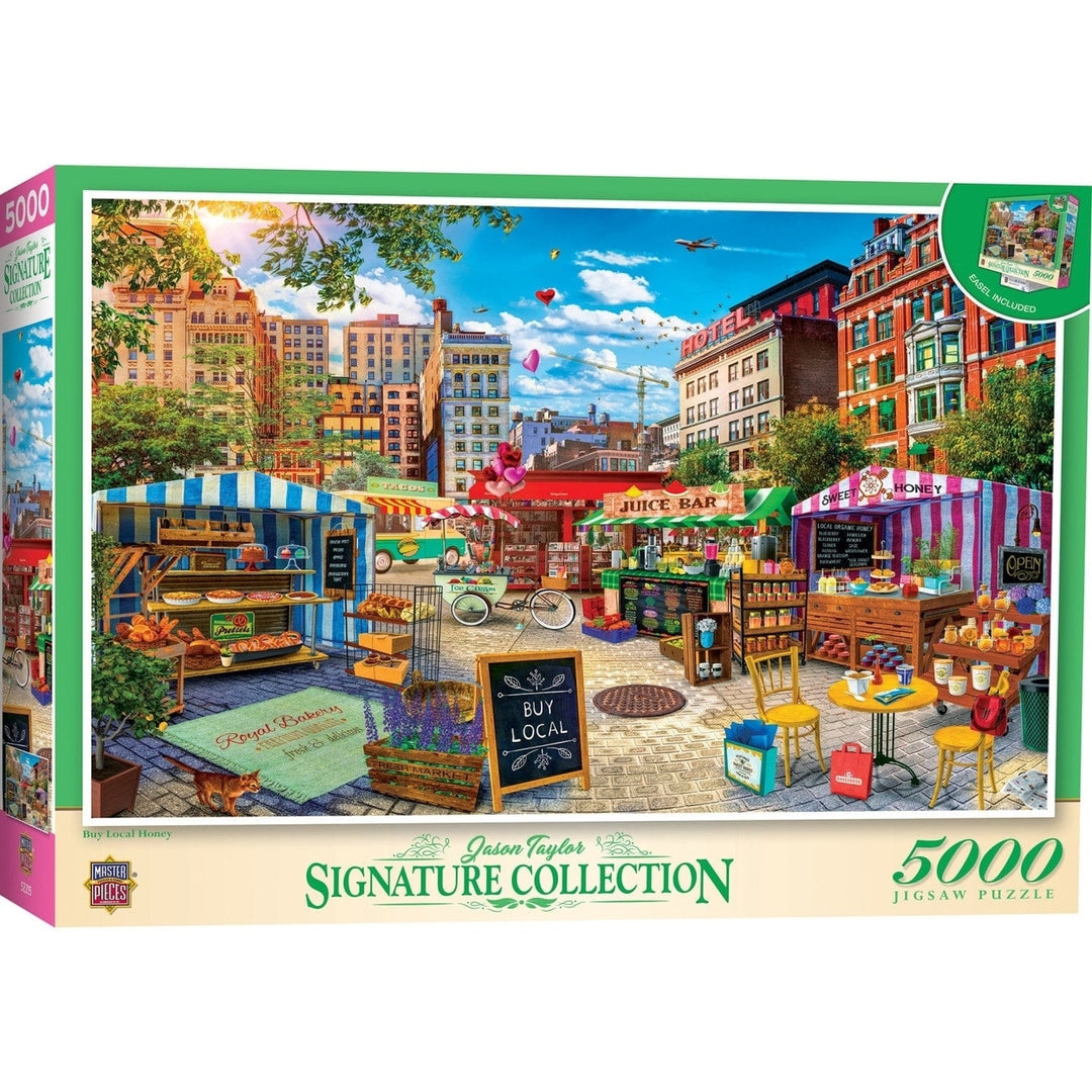 MasterPieces 5000 Piece Jigsaw Puzzle City Market Local Honey 40x60 Inch Image 1