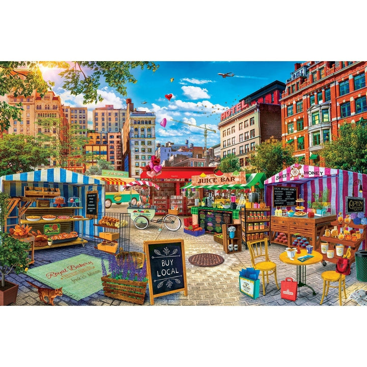 MasterPieces 5000 Piece Jigsaw Puzzle City Market Local Honey 40x60 Inch Image 2