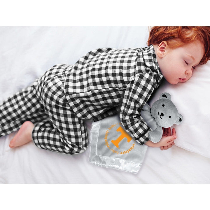 Tennessee Volunteers Security Bear Gray Plush Baby 14x14 in Soft Satin Lining Image 4